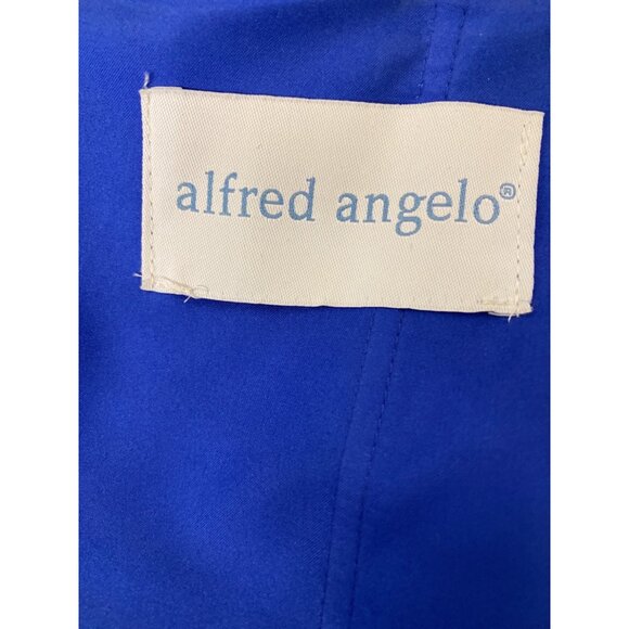 Vintage Alfredo Angelo Strapless Eletric Blue Dress With White Sash Rose Detail - Picture 8 of 8